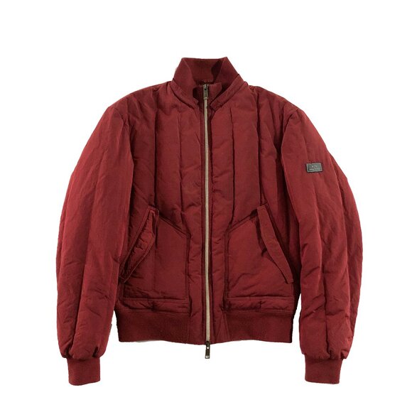 Armani Exchange Jacket Mens Size S Metallic Red Quilted Down Puffer